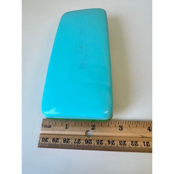 Kate Spade Eyeglasses Case Turquoise Green Hard Clam Shell with Cleaning Cloth - Picture 6 of 8